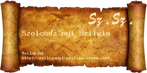 Szolcsányi Szilvia névjegykártya