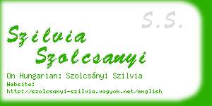 szilvia szolcsanyi business card